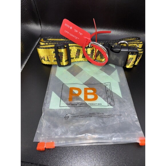 $282 Off-White Men's Yellow Industrial Logo Buckle Woven Belt One Size - Picture 4 of 5